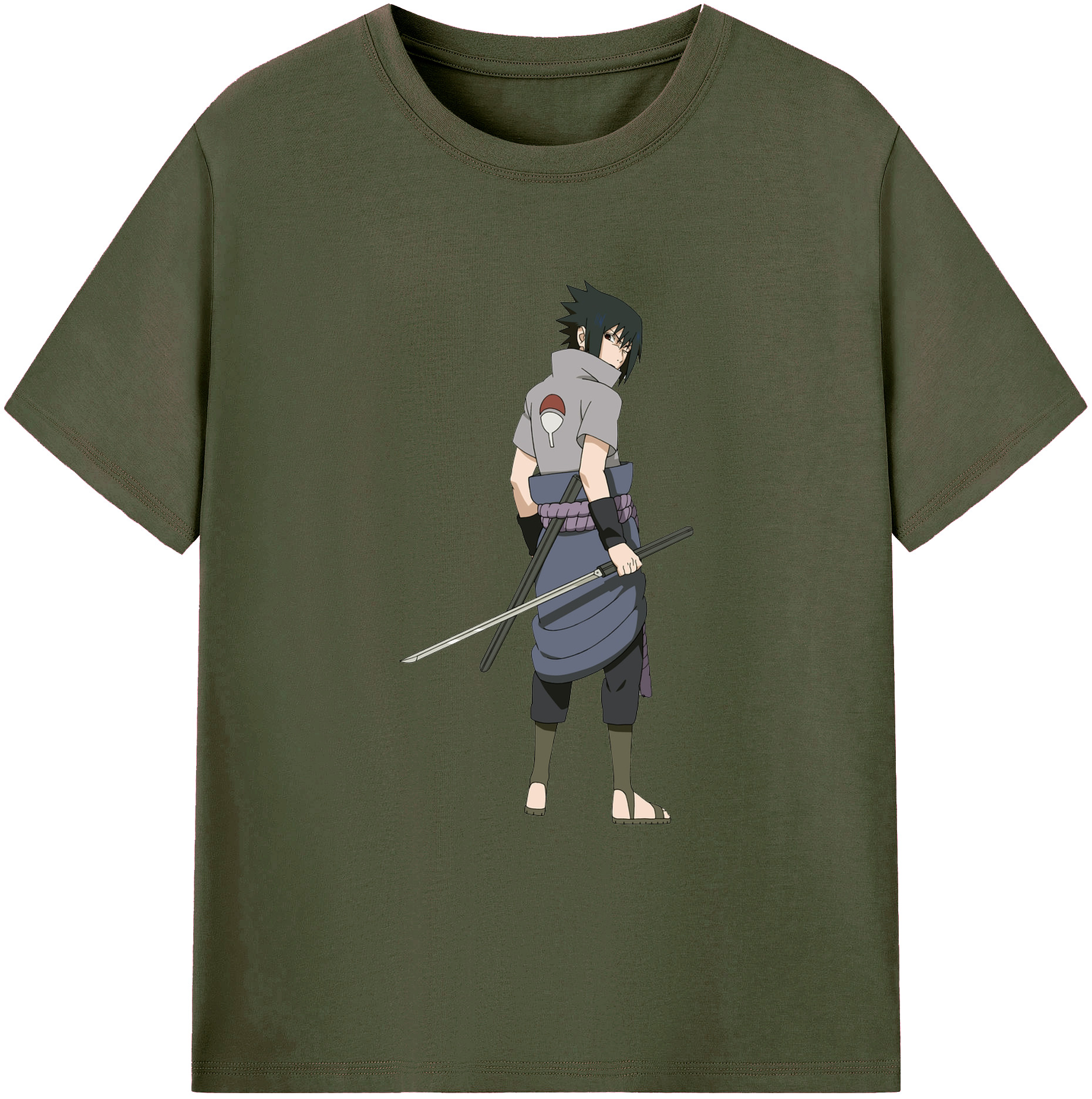 （画像用） NARUTO -ナルト- うちは サスケ Uchiha Sasuke 綿100％ メンズ半袖Tシャツ｜肌触りやわらか＆通気性